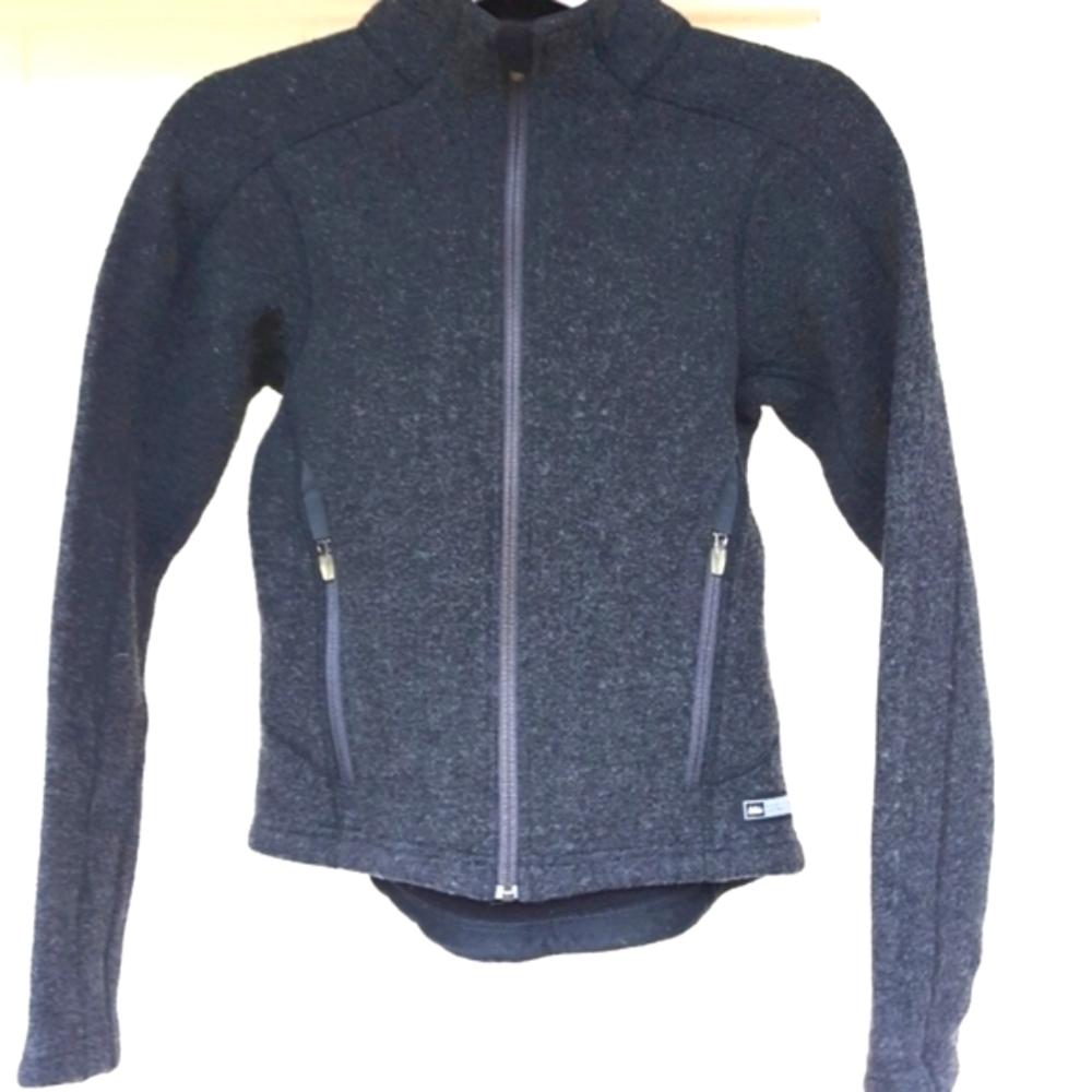 🏕 XS REI VINTAGE WOOL FLEECE COLD WEATHER TRAIL HIKING BASE LAYERING JACKET